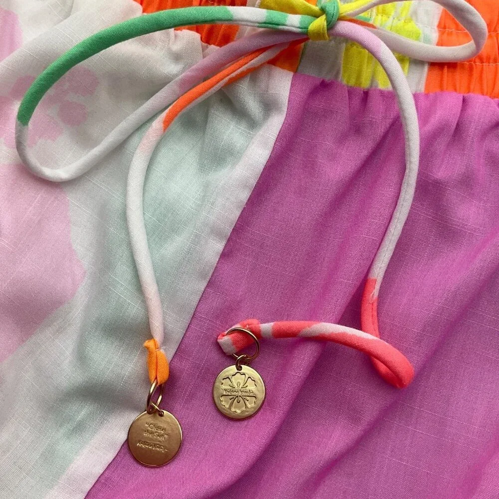 Kulani Kinis  Large Colorful Hibiscus Print Wide-Leg Pull-On Pants - Picture 7 of 14